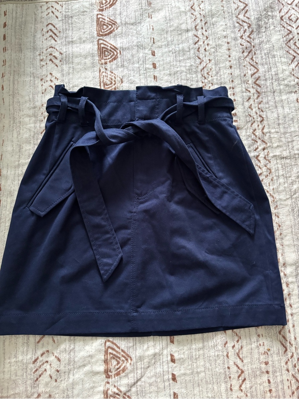 LOFT Navy Blue Tie-Waist, 4 pocket Mini Skirt - Women's